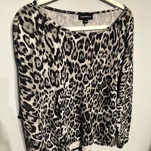Fortune+Ivy Light Leopard Sweater L